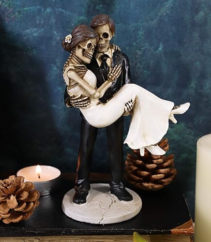 Miniatura 8 de Ebros Love Never Dies Romántico Esqueleto Nupcial Pareja Marido Llevando Esposa Noche de Boda Figura Día de los Muertos Gótico Novia y Novio