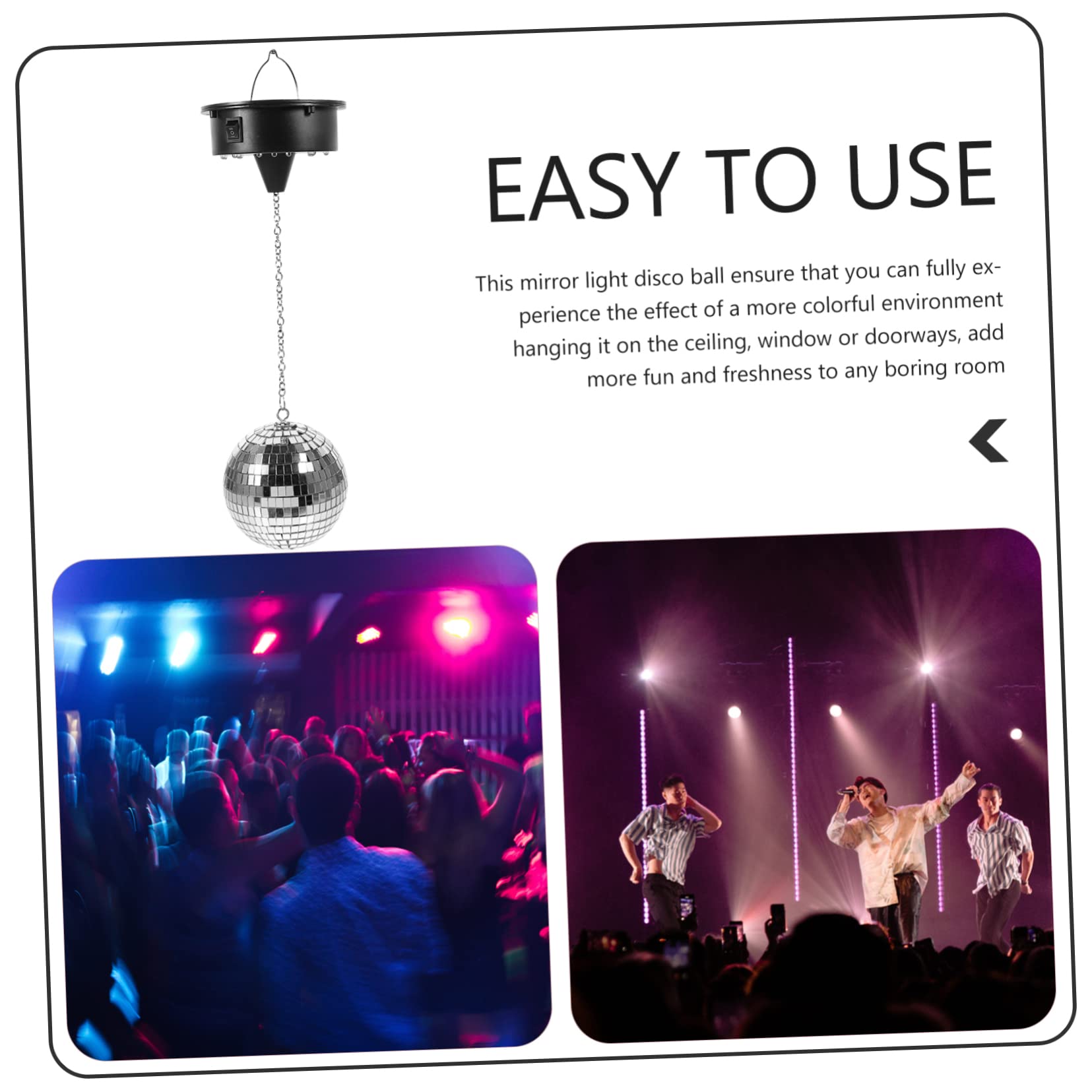 SEWACC Mirror Ball Lights Rotating Disco Ball Motor Led Spotlight for Parties Events