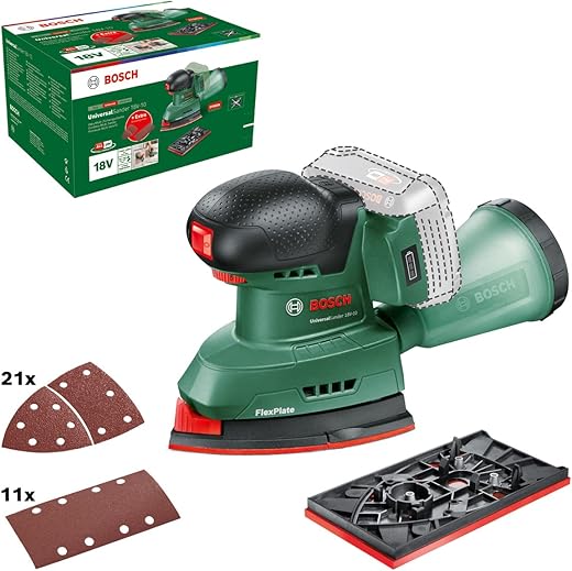 Bosch Cordless Sander UniversalSander 18V-10 (Without Battery; 18 Volt System; for DIY...