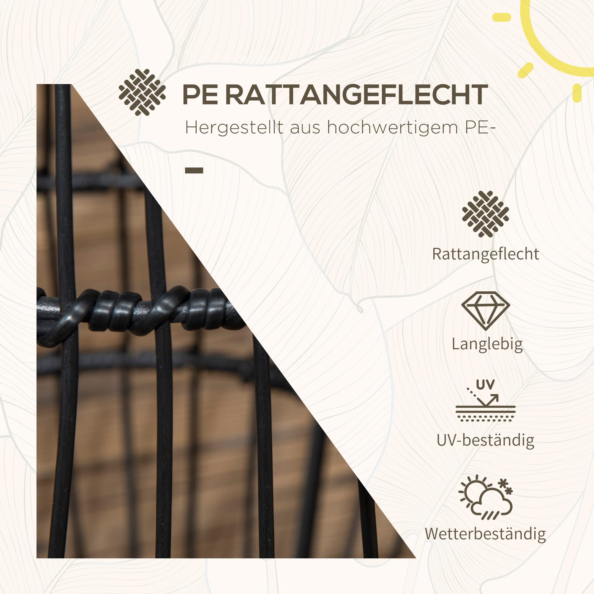 Outsunny Solarleuchte Wasserdichte Wegleuchte mit Lichtsensor Schwarz