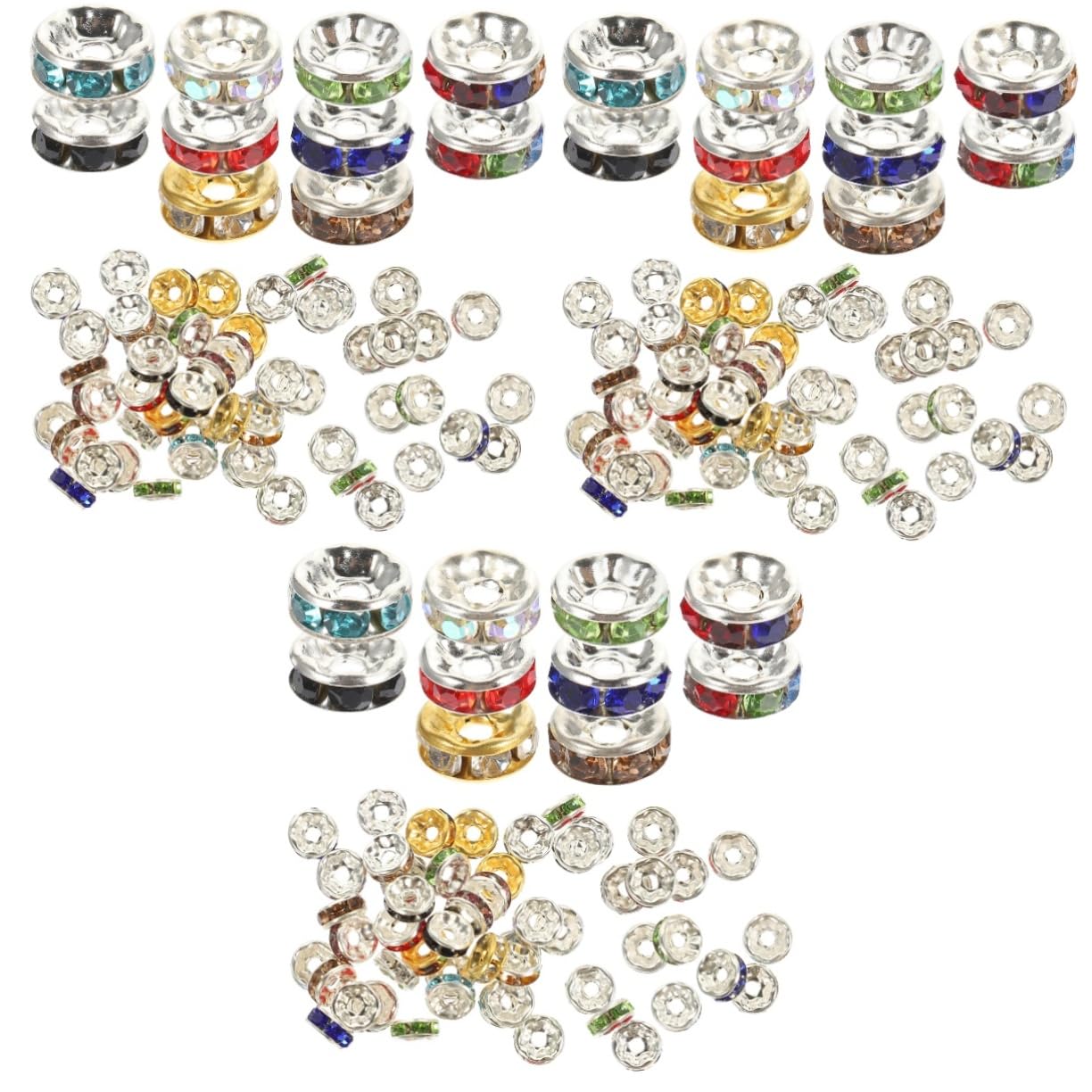 TEHAUX 900piezas De Joyería Rhinestones Perlas Diy Para Pulseras y Collares De Joyería Diseño Redondo Para Creaciones Personalizadas