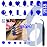 qiipii 2052Pcs Sapphire Blue Nail Art Rhinestones Kit Royal Blue Nail Charms Multi Shapes Crystal Flatback Rhinestones Big Gems + Round Beads Glass Stones Diamonds Jewels for Nails Faces Eyes Makeup