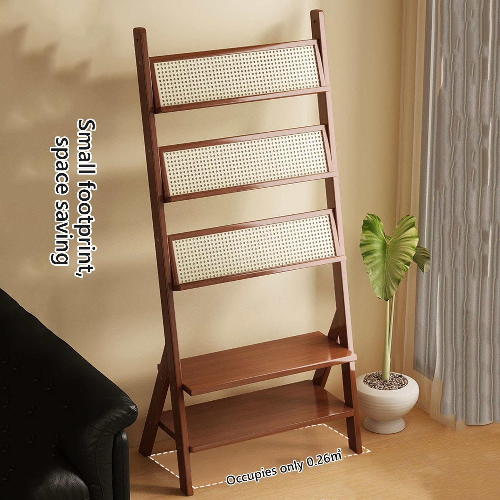 Zeitschriftenständer aus Holz, bodenstehender Prospektständer, Aufbewahrungsorganisator, Zeitschriftenhalter für Wohnzimmer, Büros, Einkaufszentren, Schulen(Original Wood)