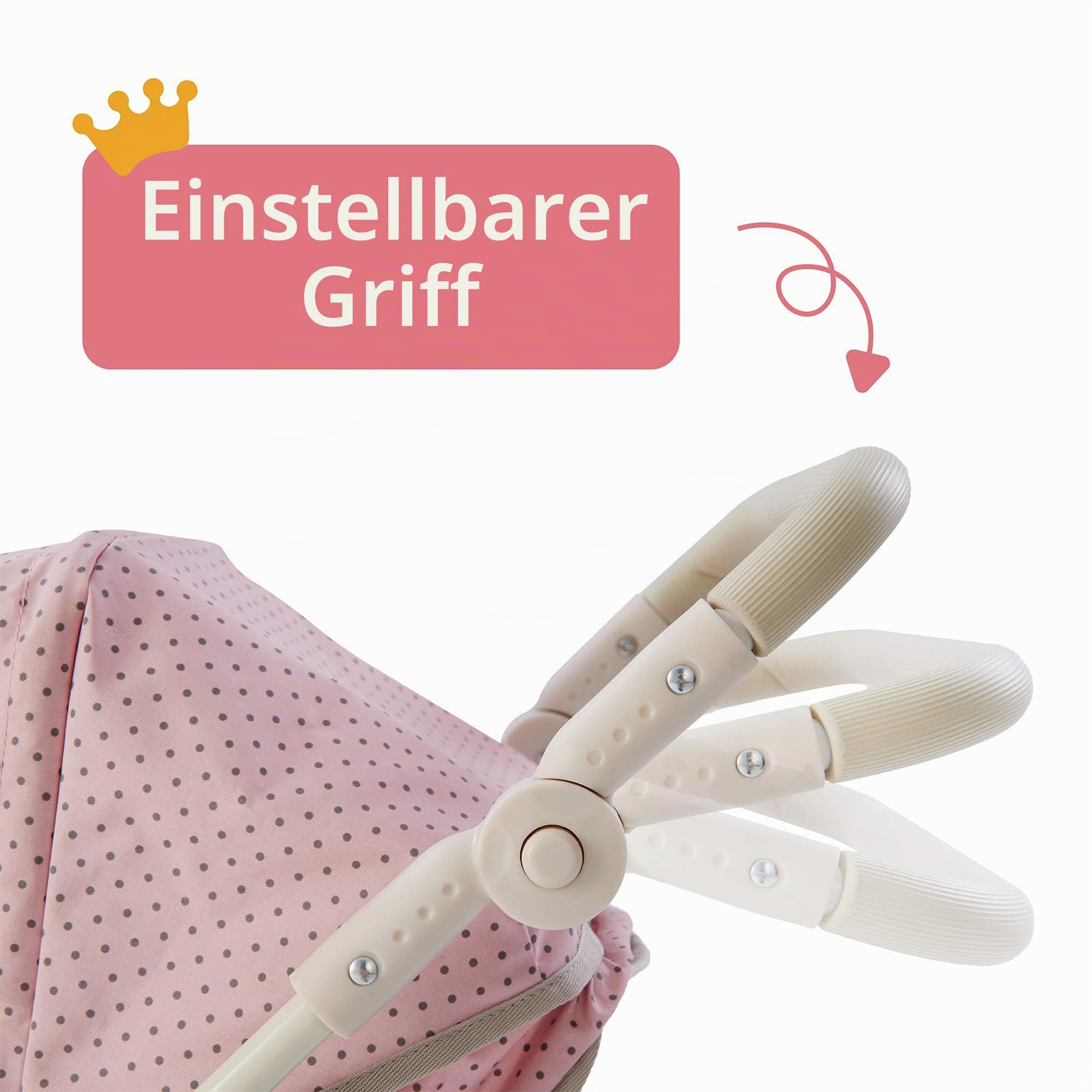 Olivia's Little World 2 in 1 Kinderwagen Puppenwagen Faltbar Rosa/Grau OL-00009