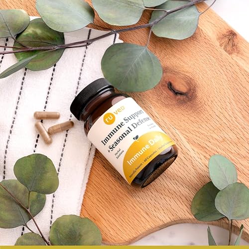 Miniatura 5 de Ruved Immune Daily, apoyo inmunológico más defensa estacional, refuerzo del sistema inmunológico ayurvédico totalmente natural, ayuda a apoyar la