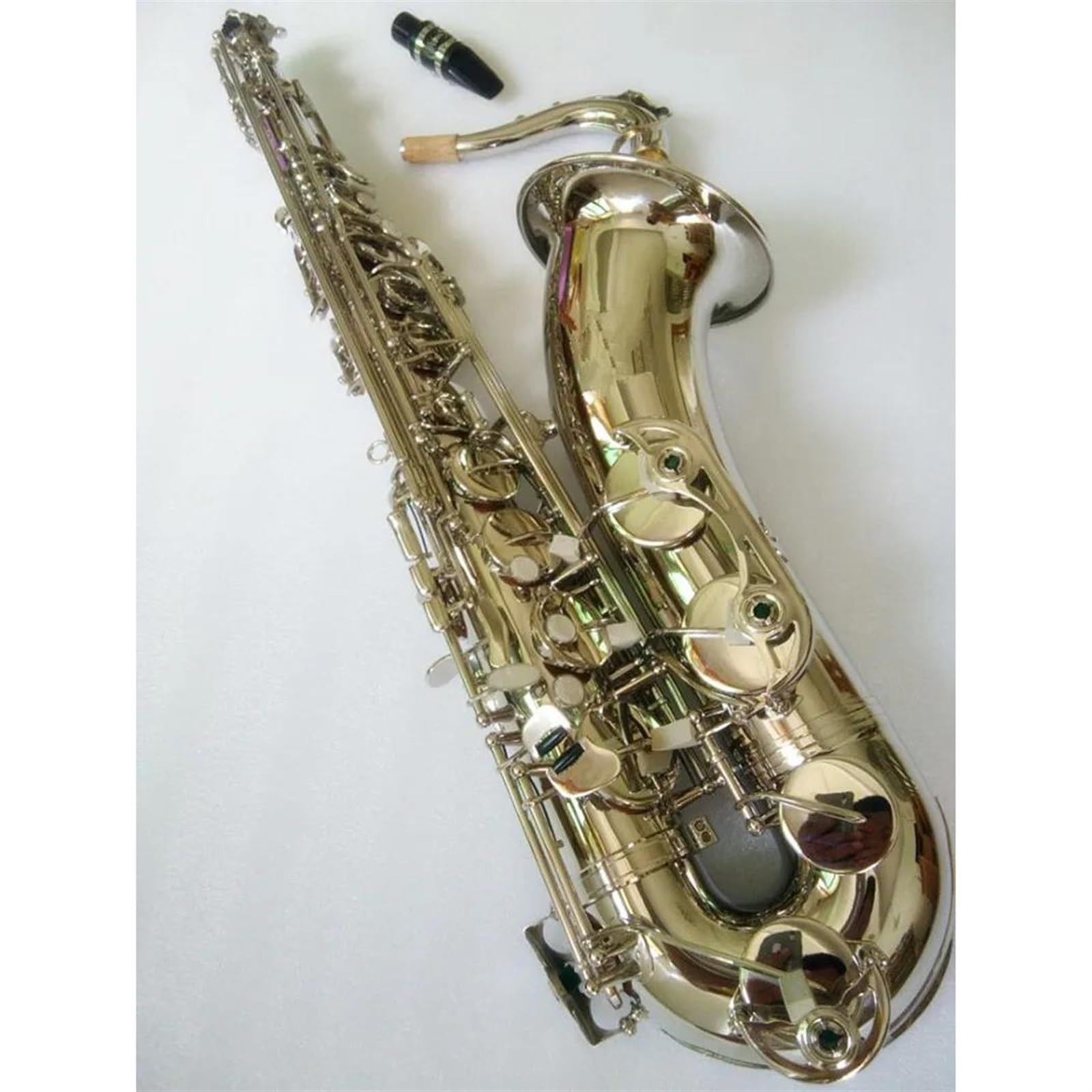 Instrument Saksofon Tenorowy Niklowany, srebrny ustnik i etui do saksofonu tenorowego profesjonalny Saksofon