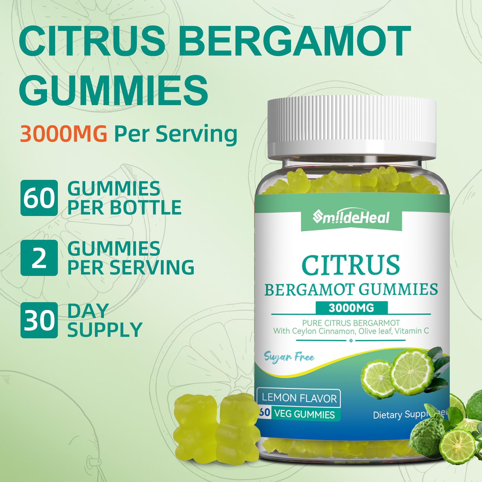 Citrus Bergamot Gummies 3000mg, Cholesterol Gummies, 60 Count — Amazon image 4