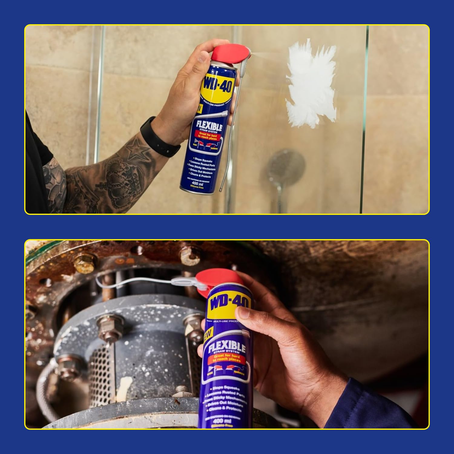WD-40 Cannuccia in metallo flessibile prodotto multiuso (6 x 400 ml)