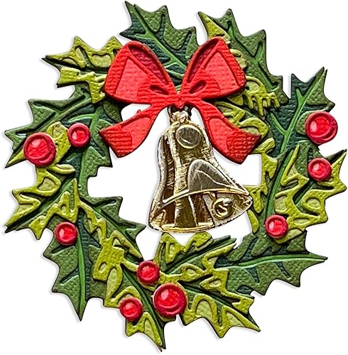 Sizzix Thinlits Juego de troqueles de 15 piezas Yuletide Colorize de Tim Holtz 666073 Capítulo 4 2022 Oblea, Gris