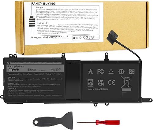 Fancy Buying 9NJM1 44T2R MG2YH - Batería para portátil Dell Alienware 15 R3 R4 17 R4 R5 Series P31E P69F P31E001 P31E002 P69F001 P69F002 HF25D 01D82