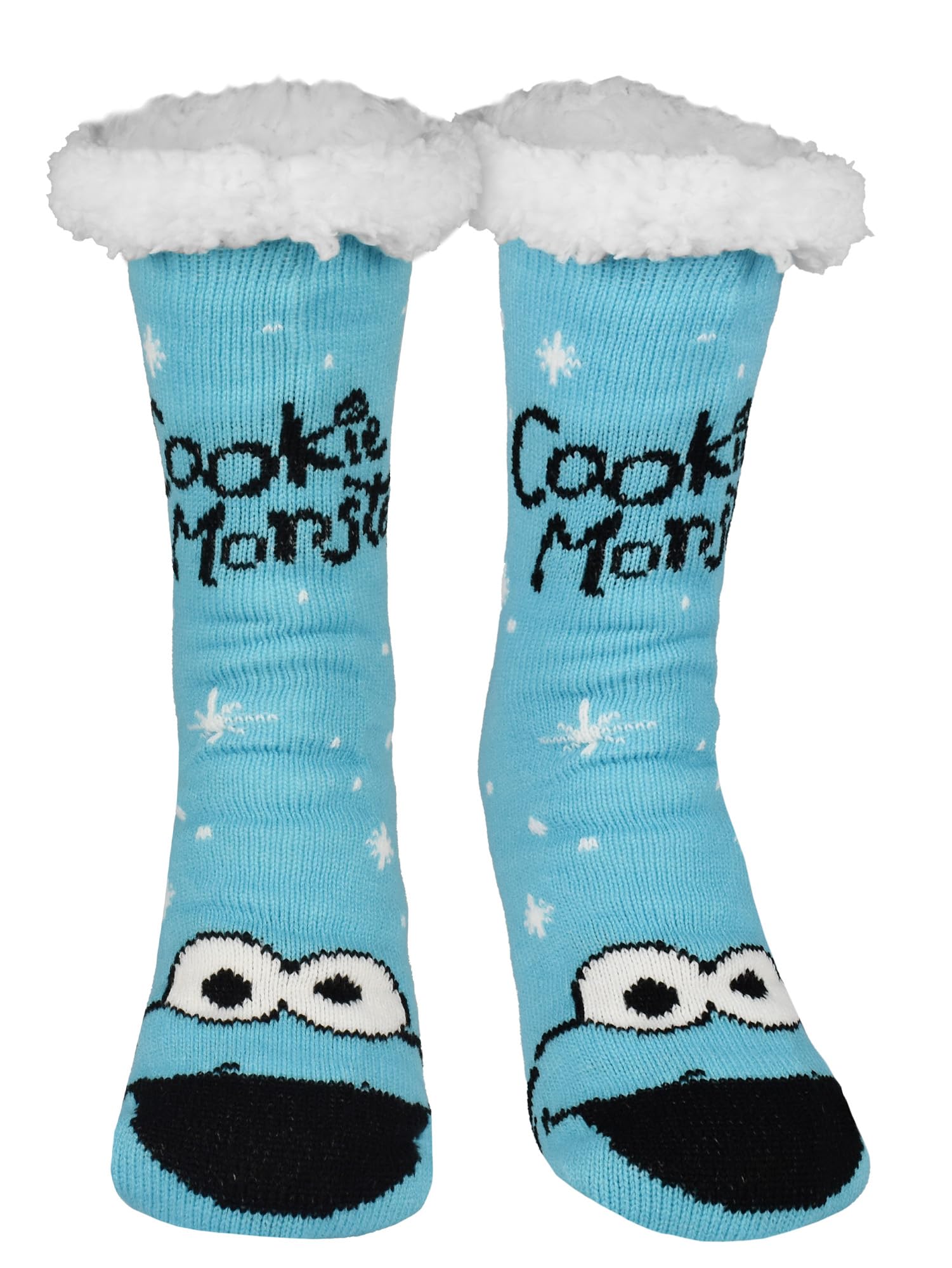 United Labels Men's Blue Sesame Street Cookie Monster Hut Socks - House Socks For Cuddly Socks Fluffy Winter Socks Warm Socks 39-42