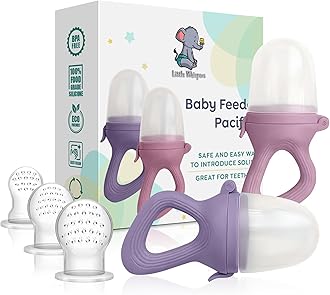 LittleWhispers Baby Fruit & Food Feeder Pacifier - Pacifier Feeders for Fresh Fruit or Frozen Breastmilk - Infant Teething Relief - Set of 2