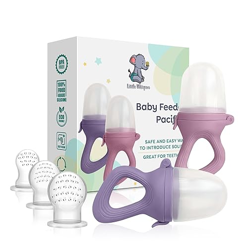 LittleWhispers - Chupete de frutas y alimentos para bebés, comederos para chupetes para fruta fresca o leche materna congelada, alivio de la