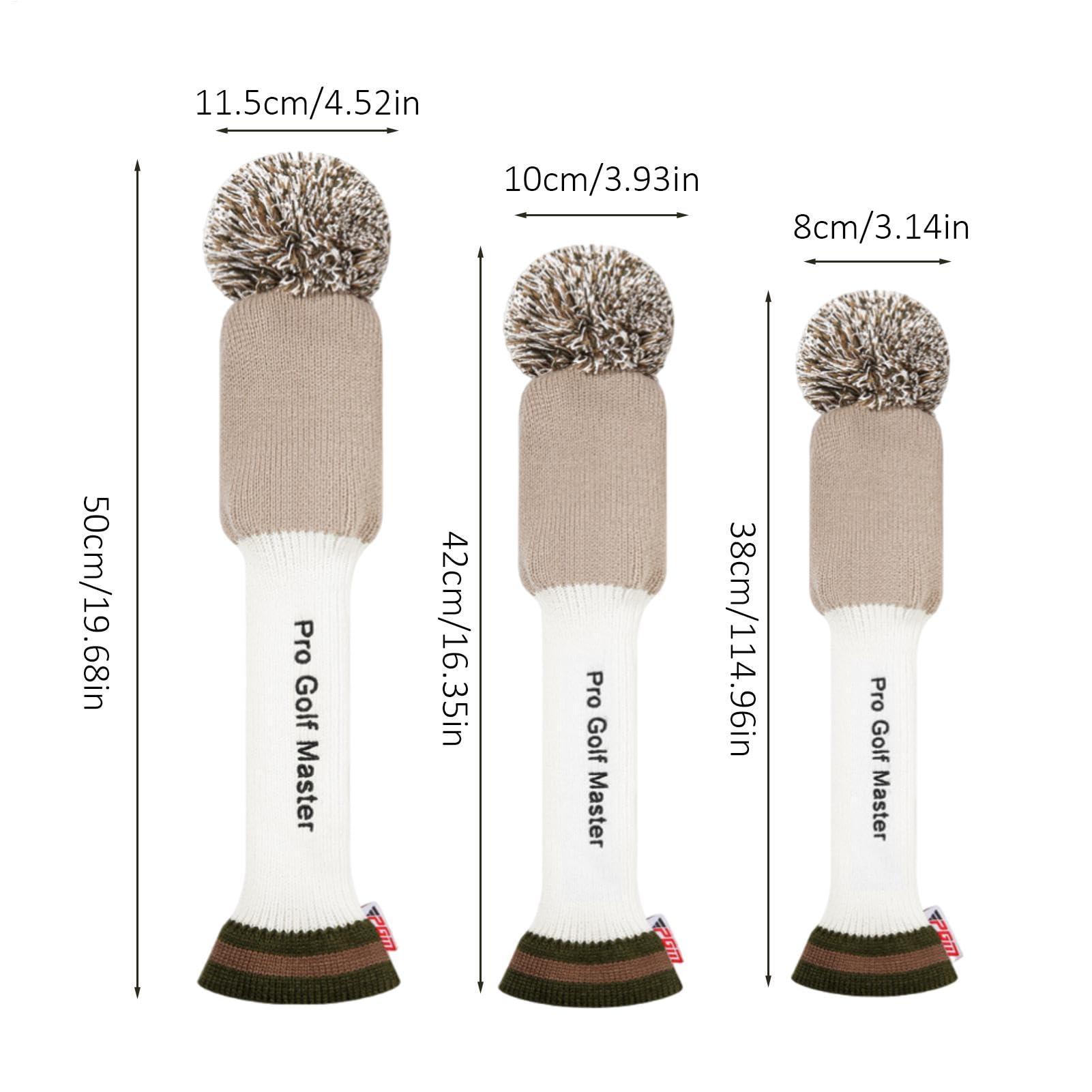 Fundas para Cabezas de Palos de Golf Maderas Tejidas,Fundas para Cabezas de Palos de Golf | 3 Piezas de protección para la Cabeza de Punto - Fundas para Cabezas de Golf con protección Ligera y c