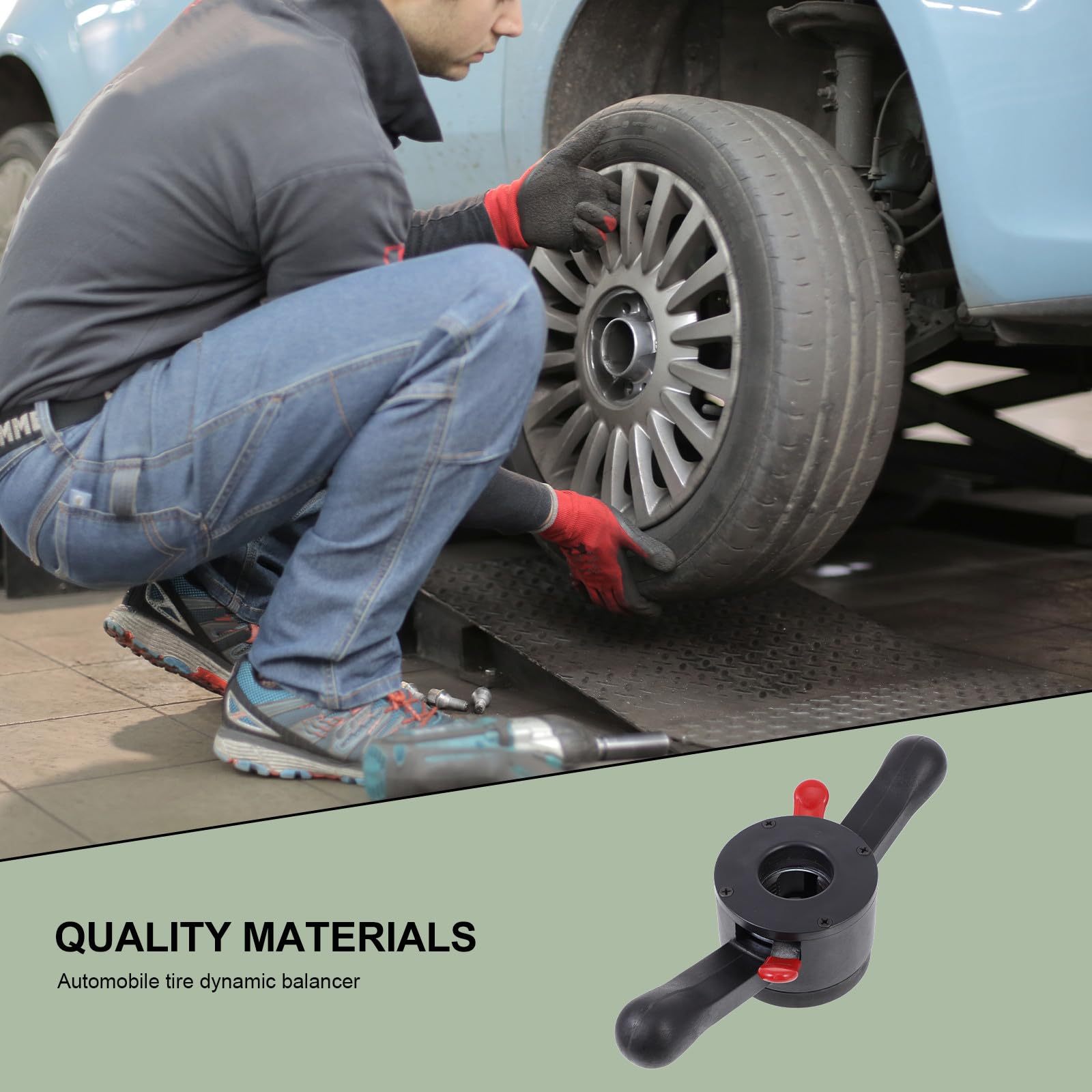 Strumento Equilibratrice Pneumatici Auto Nero in Plastico e Ferro Morsetto Rapido 36mm Antiruggine per Riparazione e Stabilità Guida