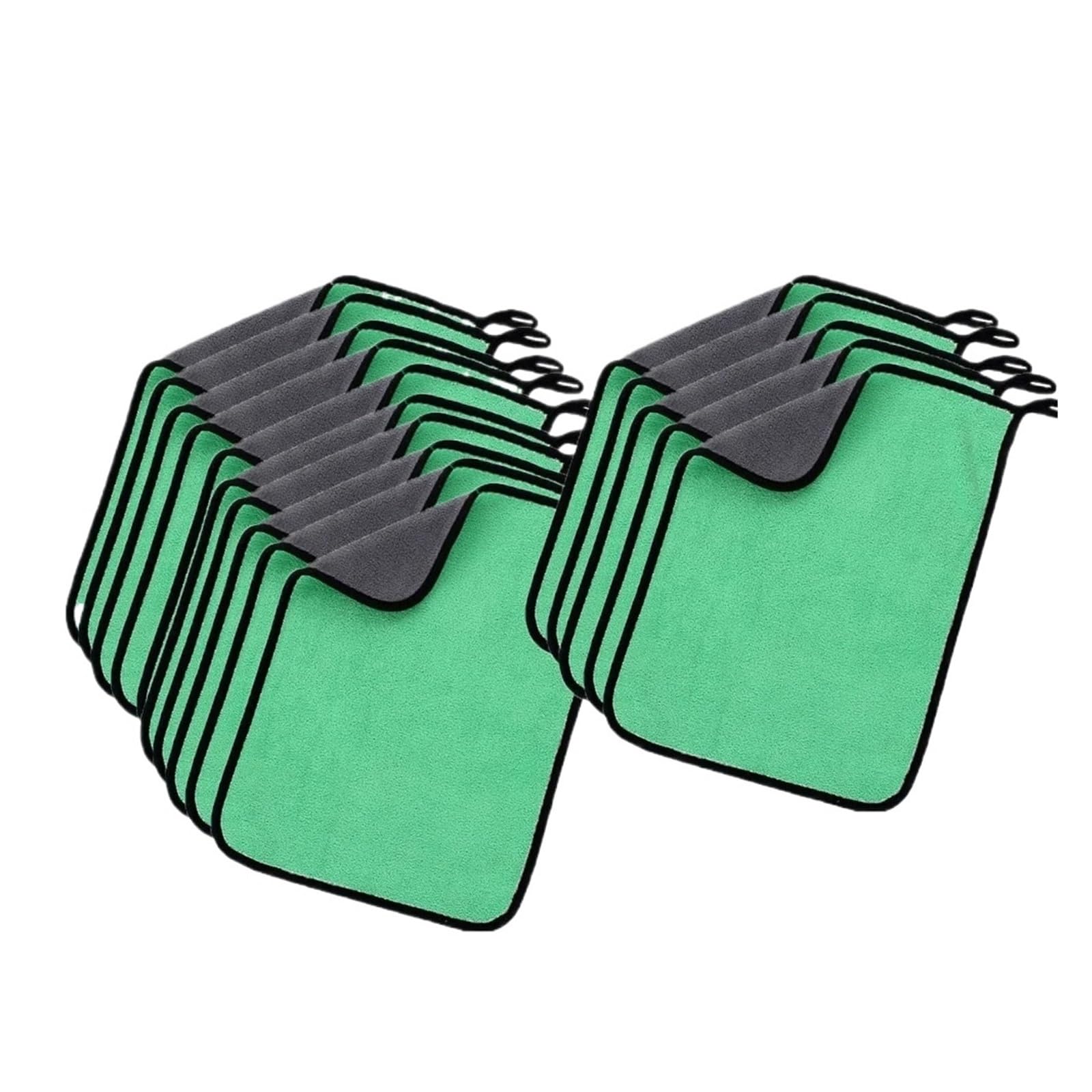 20Pcs Ultra-Fine Microfiber Car Wash Towels - Thickened Grey Green Cleaning Cloths for Car Care and Drying 30x40cm