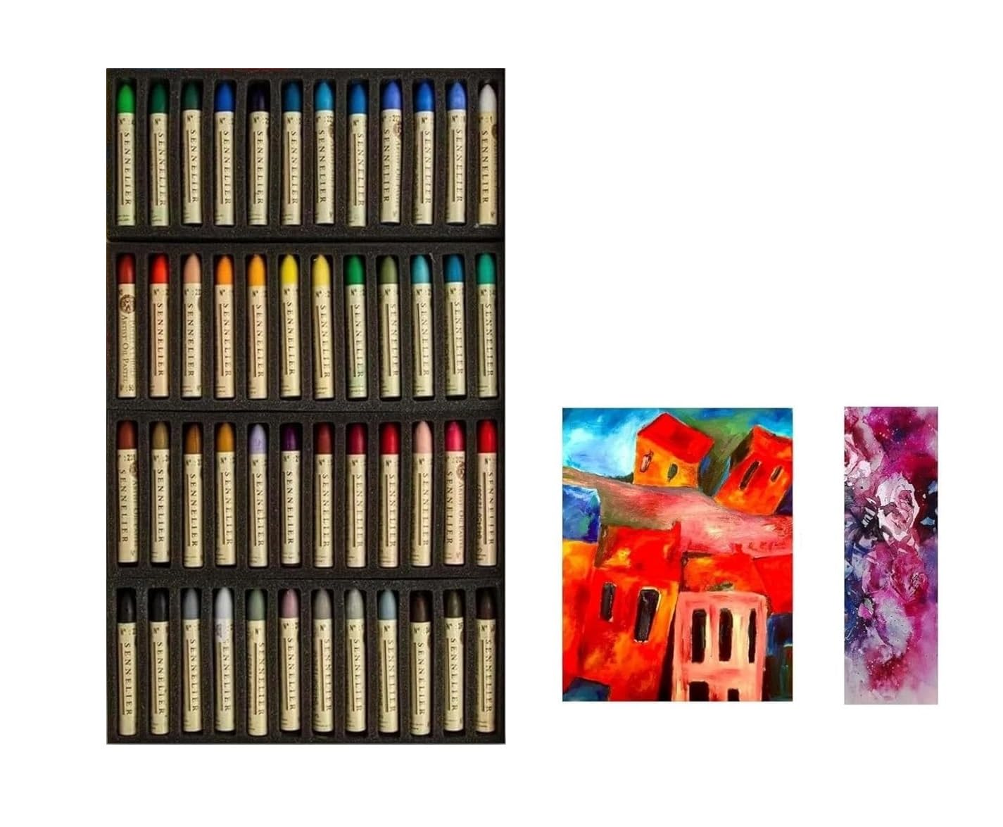 Sennelier Pastels à Huile 48 Couleurs (France) et 1 Cartes Postales
