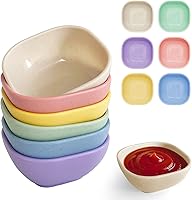 SHECIPIN 6 Pack 4.5oz Unbreakable Wheat Straw Dipping Bowls - Assorted Colors Sauce Cups, Microwave Dishwasher Safe Ramekins