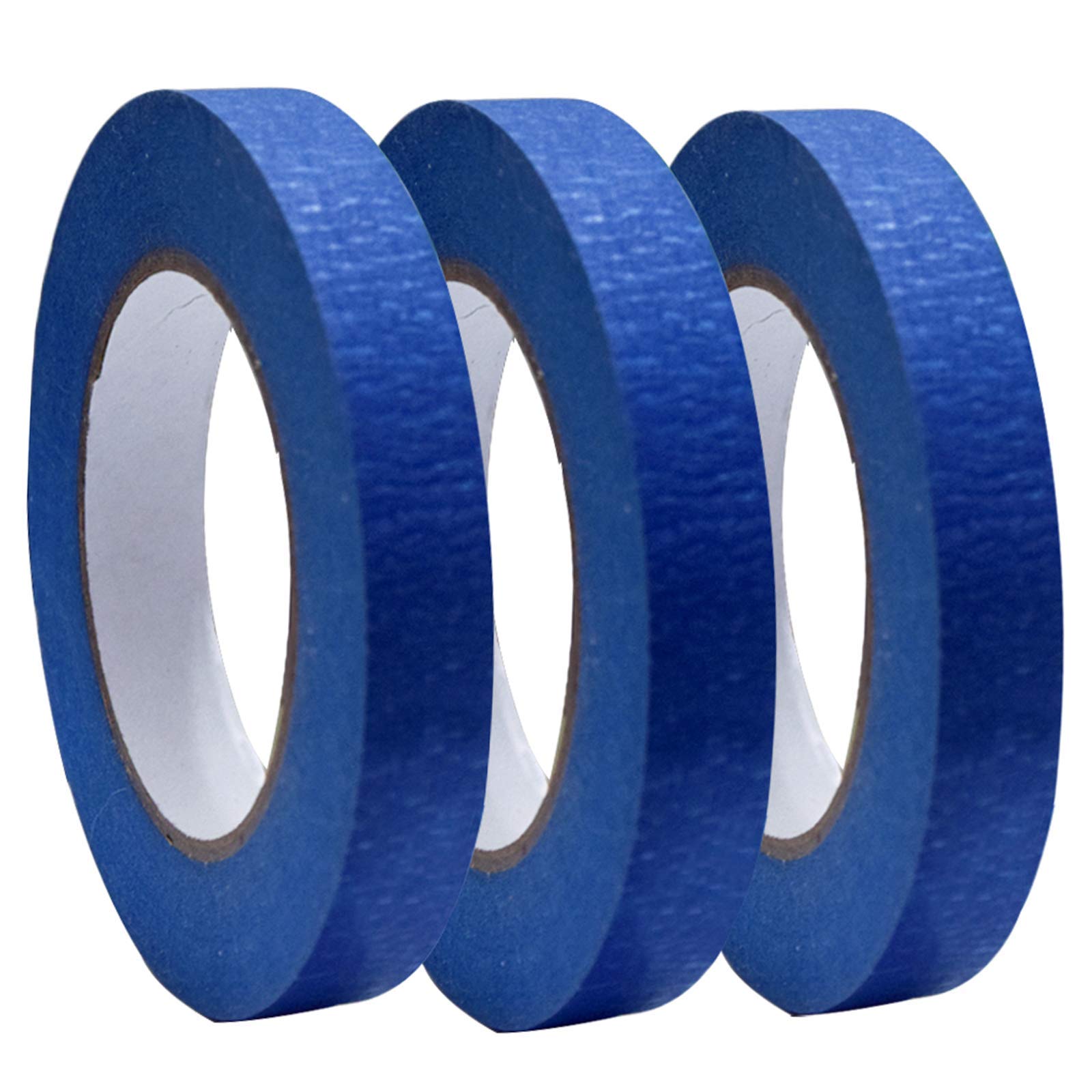 KICNIC Blue Painter's Tape 3 Rolls, Multi Surface Masking Tape 0.7 Inch x 60 Yard, 180 Yard in Total, Painting and Decoration Supplies, Indoor and Outdoor Use