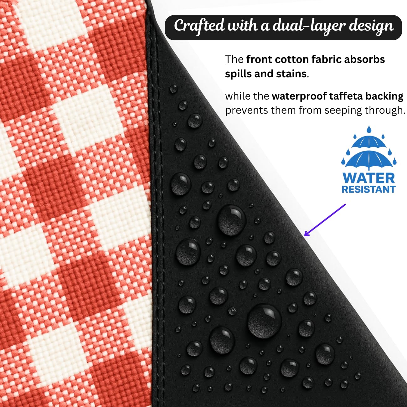 MAKSTILE Waterproof Kids Bib with Food Mat | Lightweight & Foldable | Multi-Purpose Clothing Protector for Boys & Girls (6-12 Years) | School Lunch, Eating, Painting, Craft & Travel(Red Check) - Image 4 thumbnail