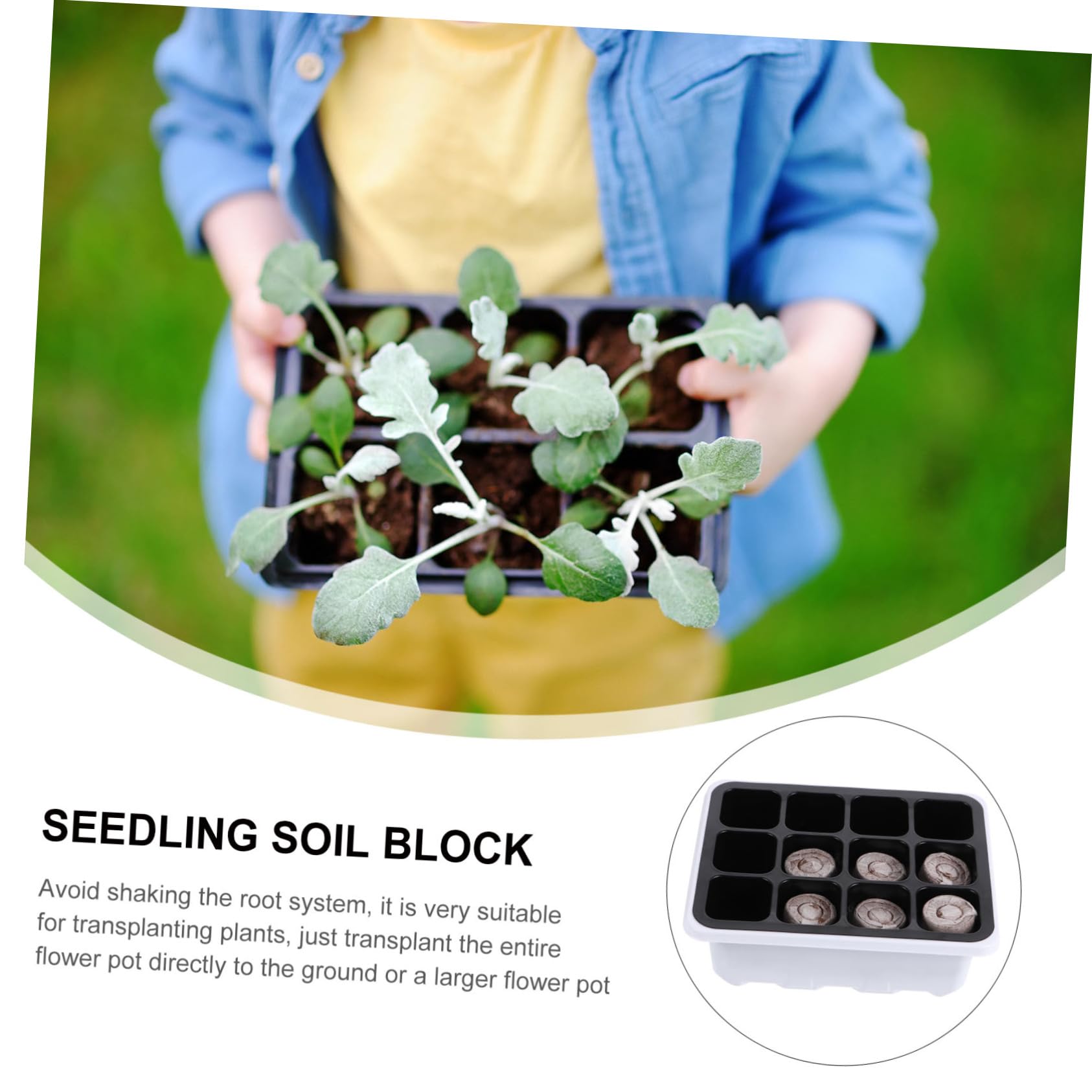 2 Sätze Garten Anzuchtset Pflanzenschale Mit Nährblock Wiederverwendbares Gewächshaus Für Pflanzenanbau Und Keimung Zu Bedienen Und Pflegeleicht Für Gartenliebhaber 12 Stück * 2