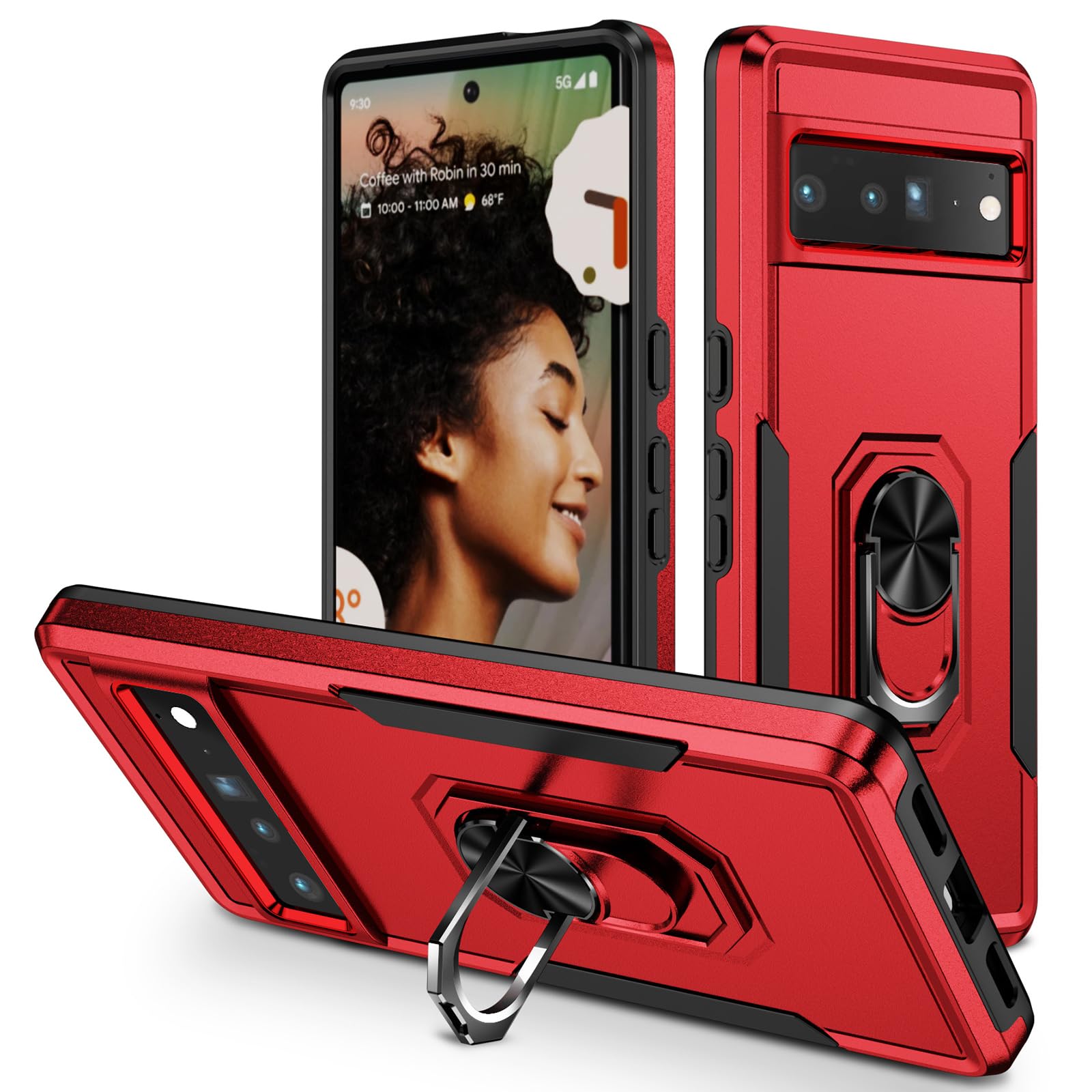 Coque Pixel 11 Pro XL rouge idéale pour le streaming mains libres