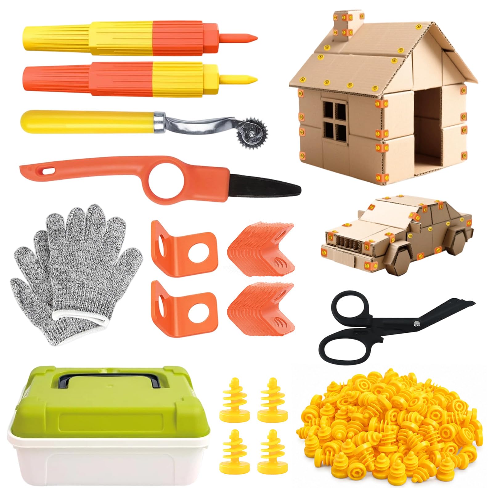 KASURE Cardboard Construction Tool Kit for Kids Cardboard Construction toys