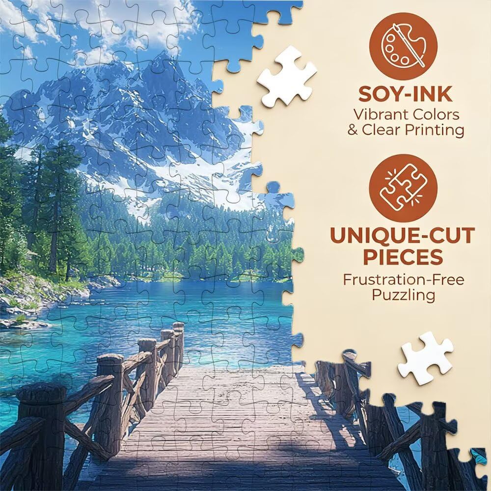 Puzzle 5000 Teile Erwachsene, Jigsaw Puzzle Erwachsene 5000 Teile, Woodbridge See Puzzles, Impossible Klassische Puzzles, Herausfordernde Familie Spiele, für Home Decor und Geschenke DX0YL2-720