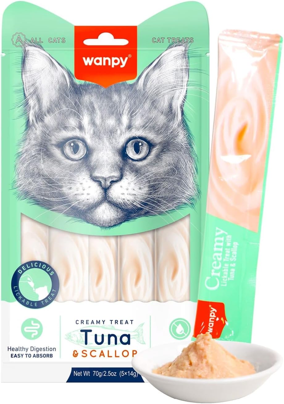 Creamy Lickable Cat Treats Tuna and Scallop Flavor (5x14g)