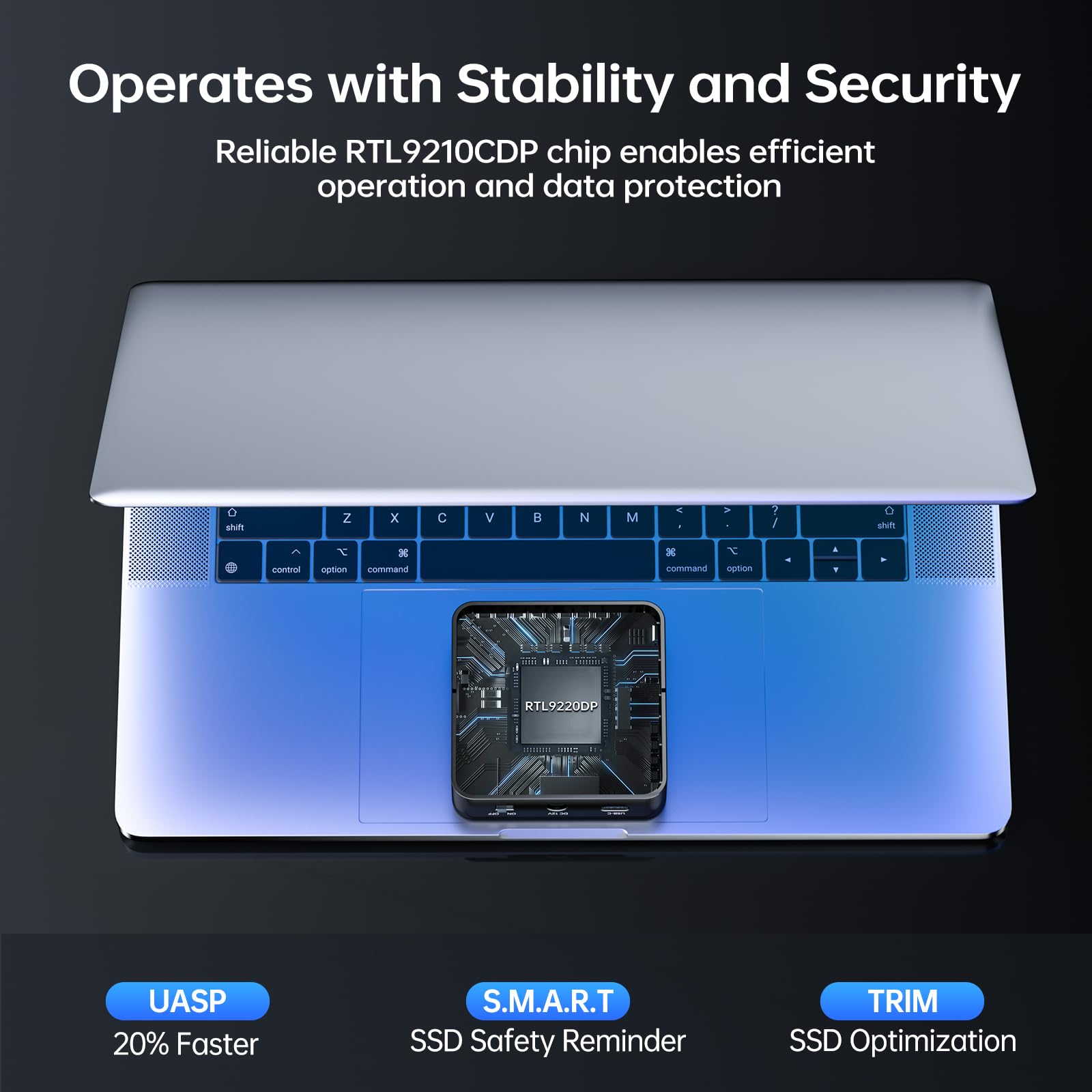 SSK M.2 NVMe SATA SSD Cloner Estación de Acoplamiento, 10 Gbps USB 3.2 Gen 2 Carcasa Duplicadora de Clonación de SSD PCIe con Clave M/Clave B+M con Clonación Sin Conexión