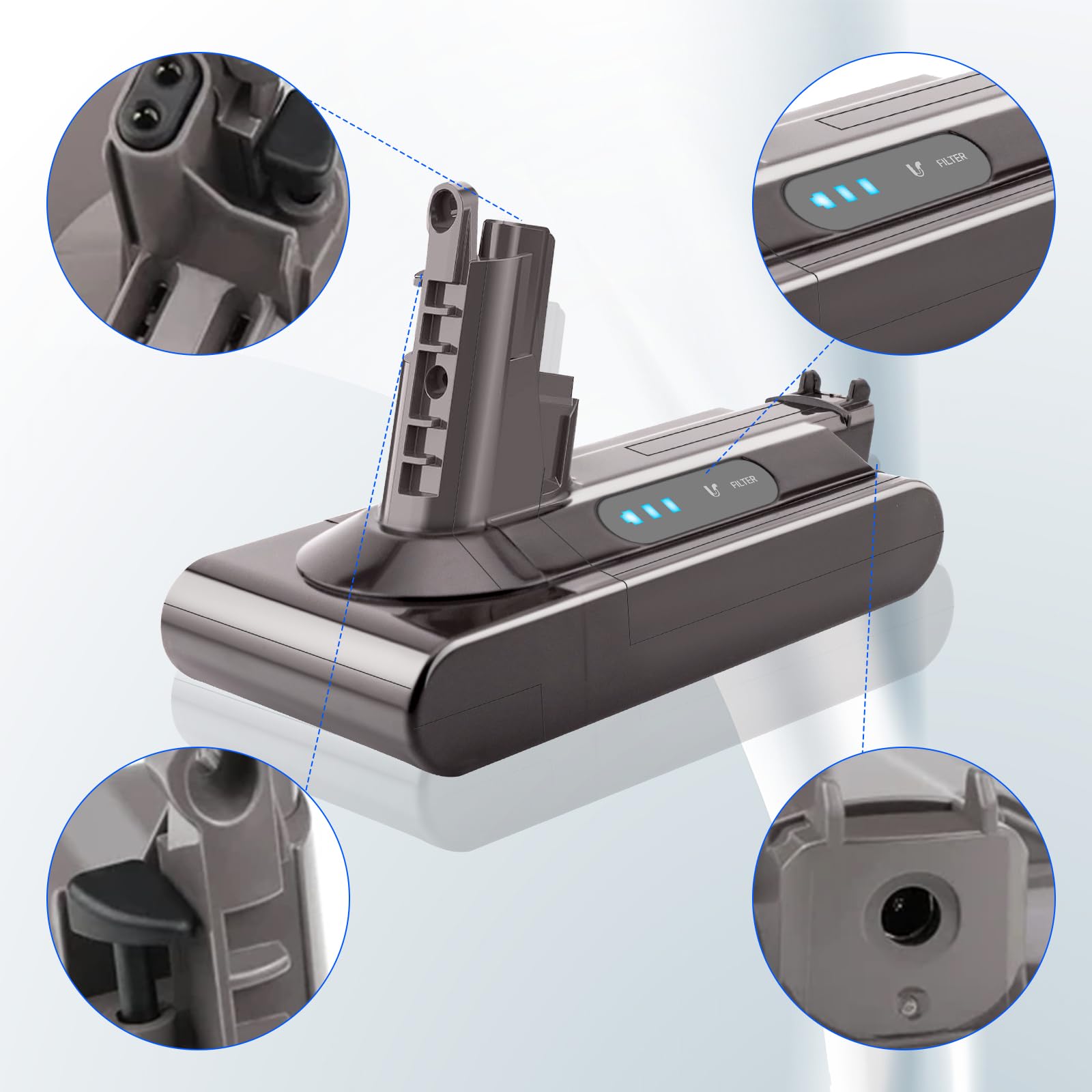 Akumulator zamienny do Dyson V10, 7200 mAh V10 Animal V10 Absolute V10 Motorhead SV12 V10 Fluffy Cordless Stick Vaccuum Cleaner (nie pasuje do SV10)