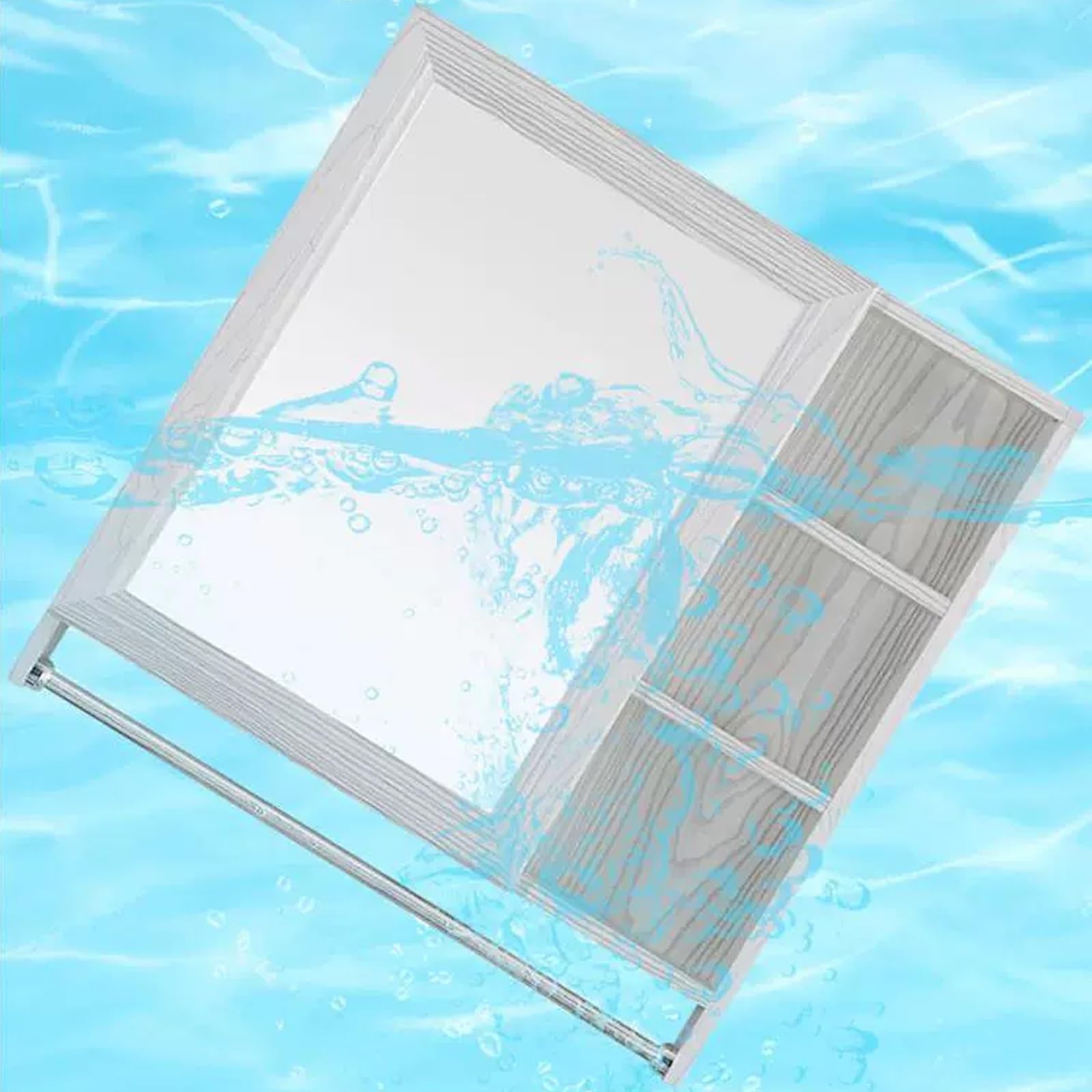 Specchio Bagno Contenitore con portasciugamani,armadietto medicinali，specchiera Bagno con mobiletto,Pannello Posteriore in Lega di Alluminio,Impermeabile(White,L60xH70CM/L23.6xH27.5IN)