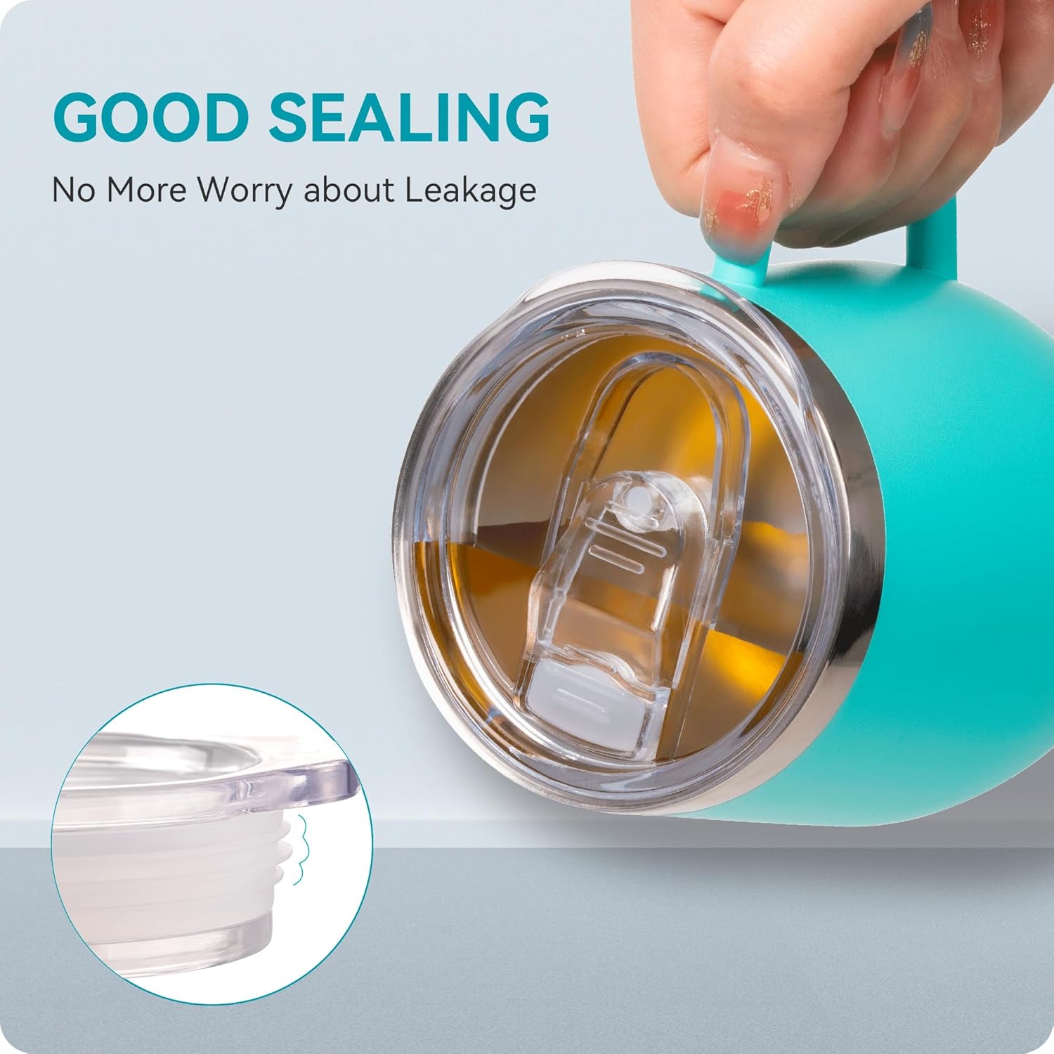 Wine Tumbler Lids, 2 Pack 12 oz Spill Proof 2.9 inch Diameter Lids for Wine Mugs Only - Image 6