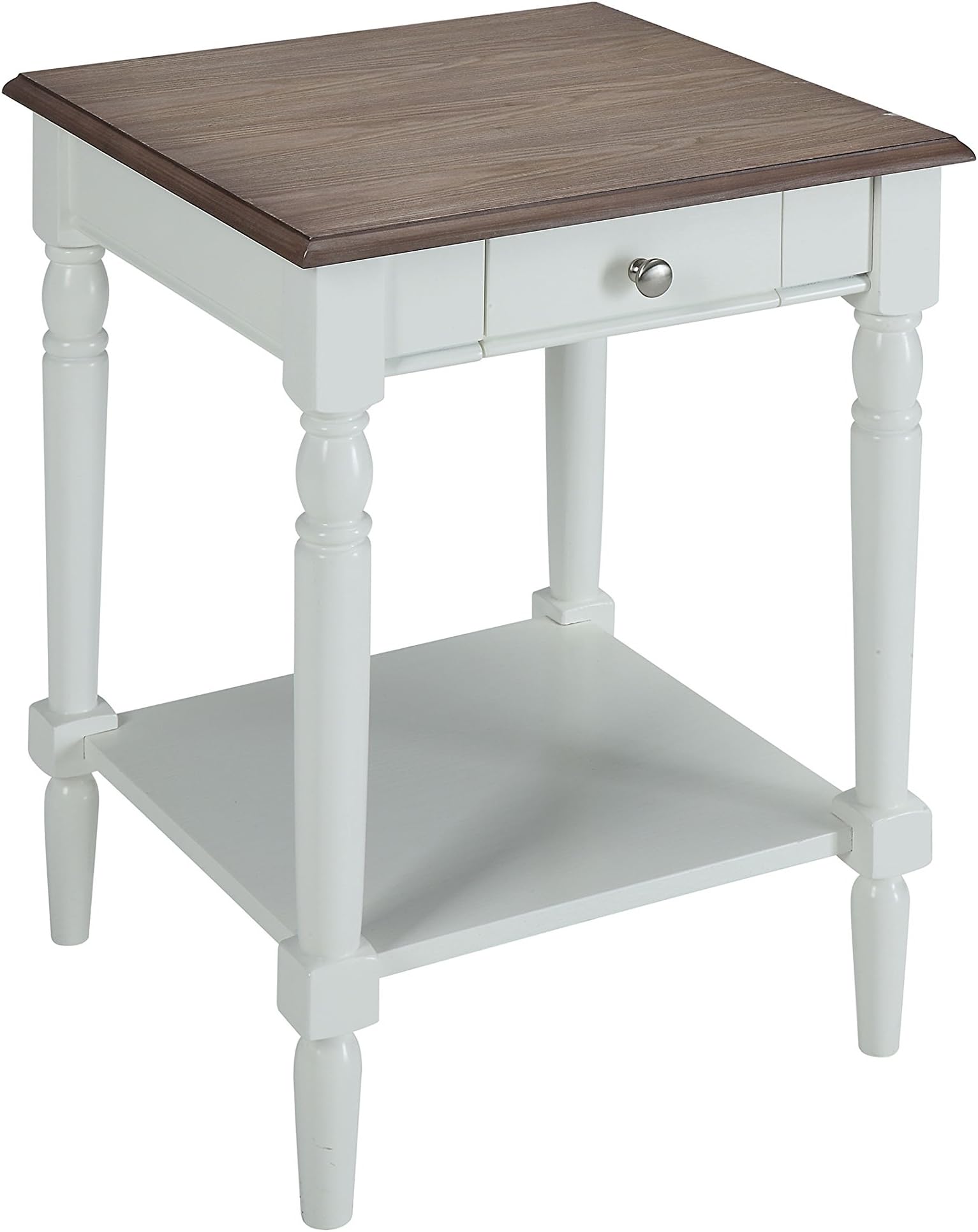 Convenience Concepts French Country 1 Drawer End Table with Shelf, Driftwood/...