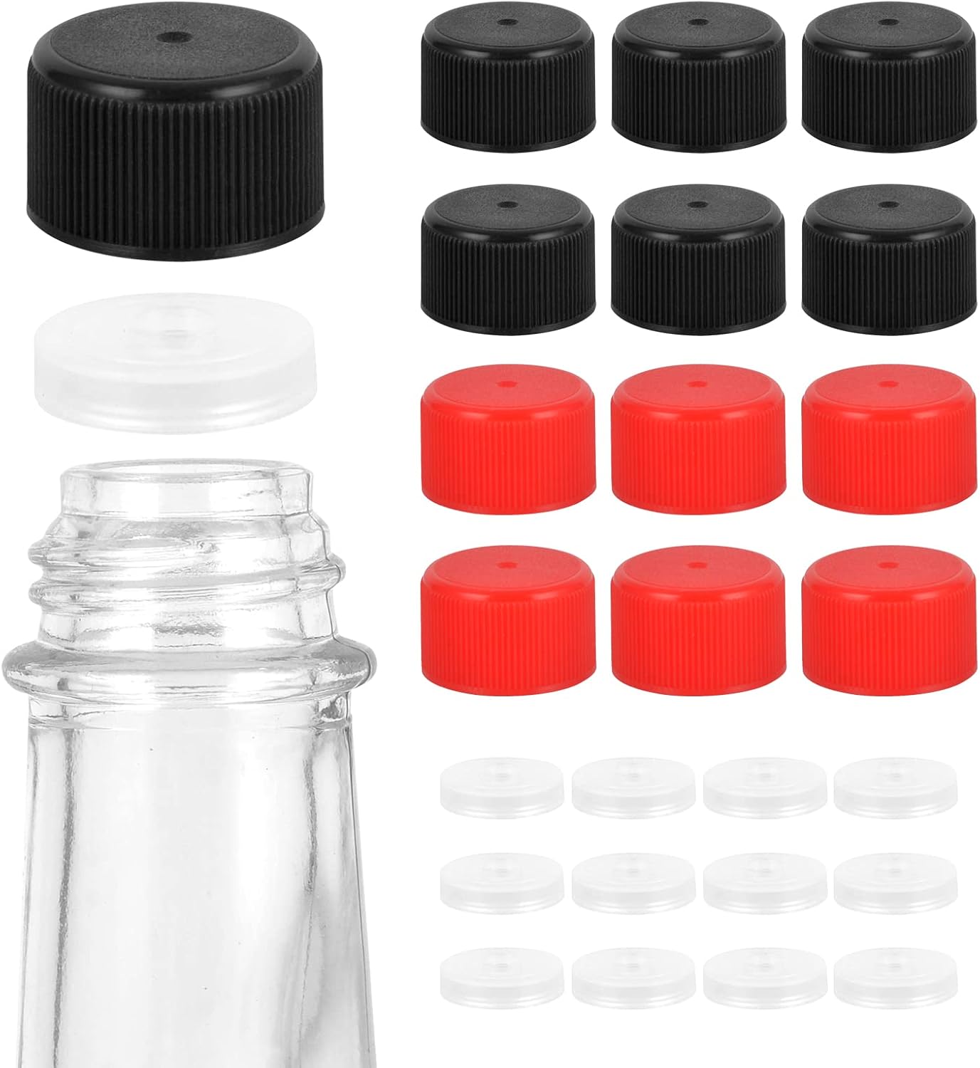 18 Pieces 5 Ounce Hot Sauce Bottle Caps Dripper Insert Hot