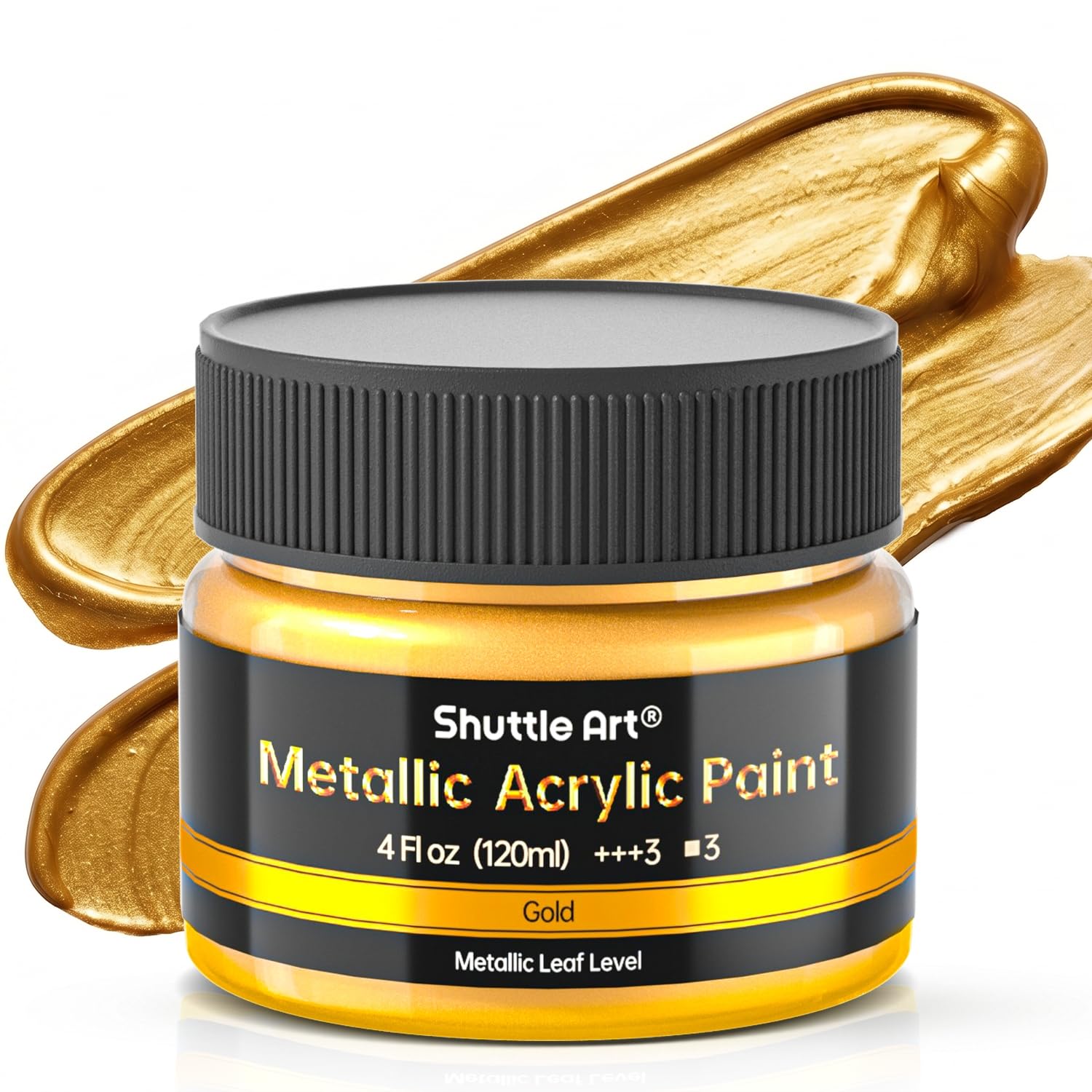 Shuttle Art Metallic Gold Acrylic Paint, 4 oz (120 ml) Gold Leaf Paint