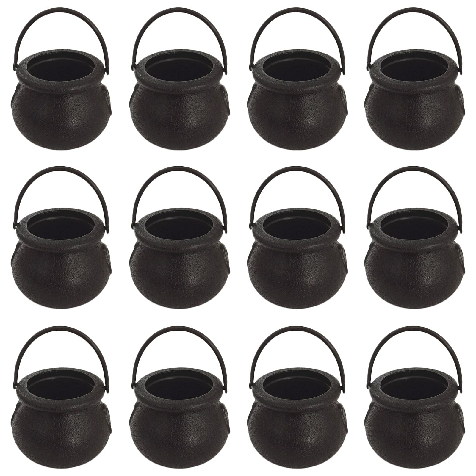 HZGFNBZ 12Pieces Black Witch Cauldron Black Witch Kettles Halloween Novelty Candy Holder Patricks Day Party Cauldron Pot