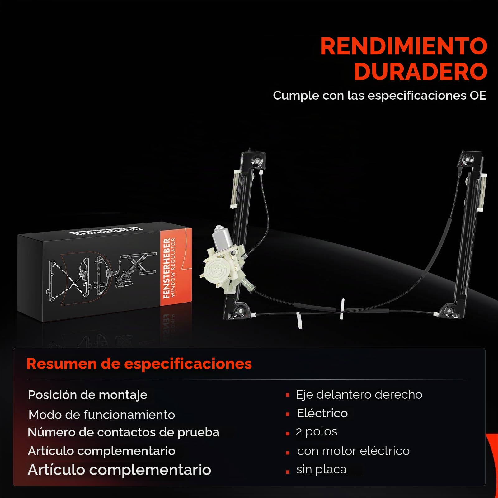 Frankberg Regulador de ventana con motor delantero derecho 51337039452