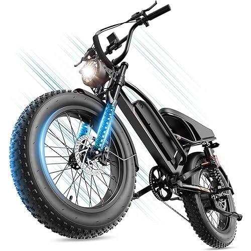 Electric Bike for Adults Teens,3000W/2000W Peak,20"/16" Fat Tire Off Road Dirt Ebike,80/55 Miles LongRanger,32/28 MPH E Bike Bicycles, Fat Tire All Terrain E-Bike,E Bike for Hunting,YR20 with Footrest