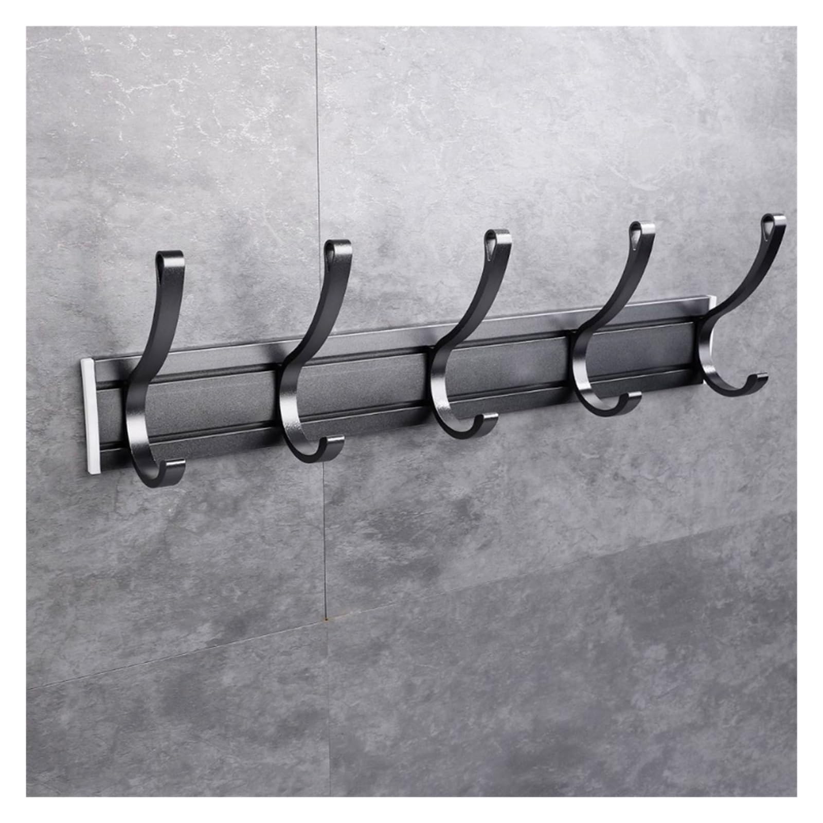 Dhetye Gray Coat Rack Wall Hooks Coat Rack,Wall Hooks,Black Gold Robe Hook Adhesive Lavatory Bathroom Mounted Door Key(Gray)