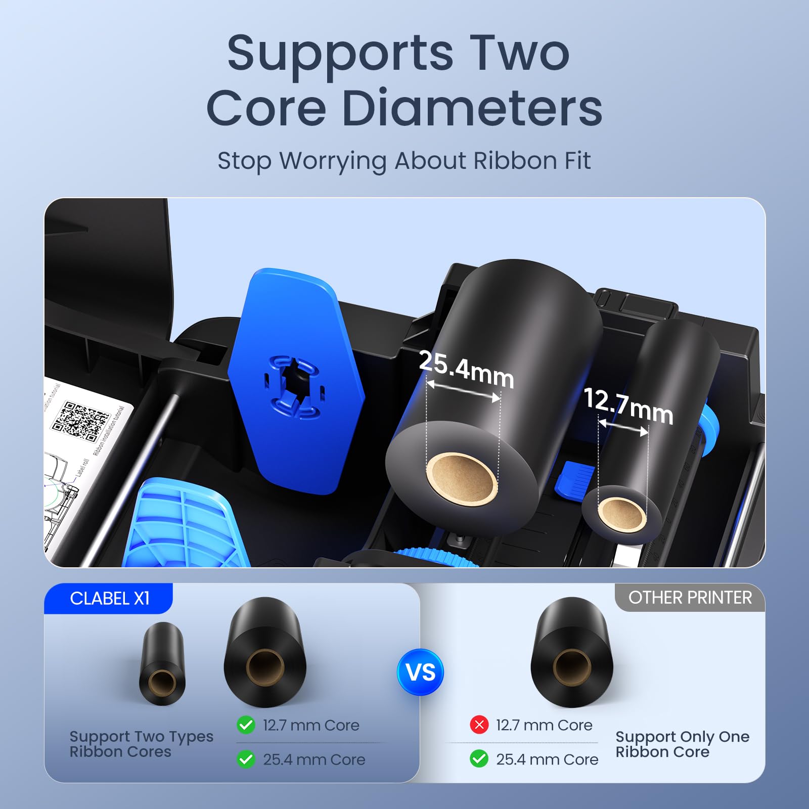 CLABEL X1 Stampante Trasferimento Termico da Scrivania, Etichettatrice Adesive Bluetooth, Resistente alla Luce, Compatibile con PC & Smartphone per Logistica Produzione Vendita al Dettaglio Magazzino