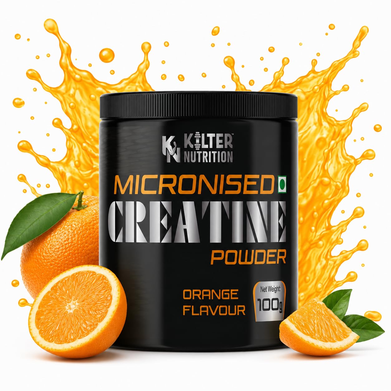 creatine monohydrate | 100% micronized creatine powder | muscle strength & performance | 100g (orange)