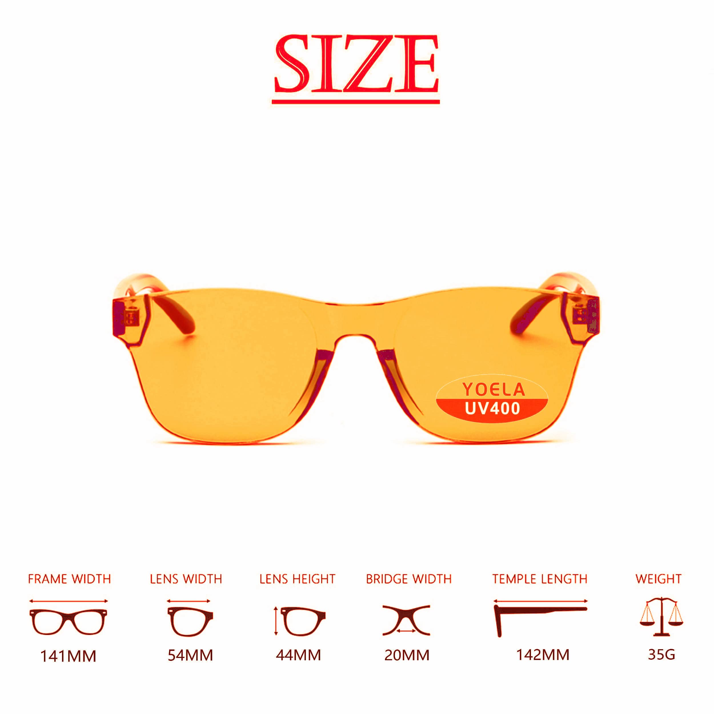 Übergroße quadratische randlose Sonnenbrille getönt Unisex Damen Herren Einteilige farbige transparente Brille Retro Brille