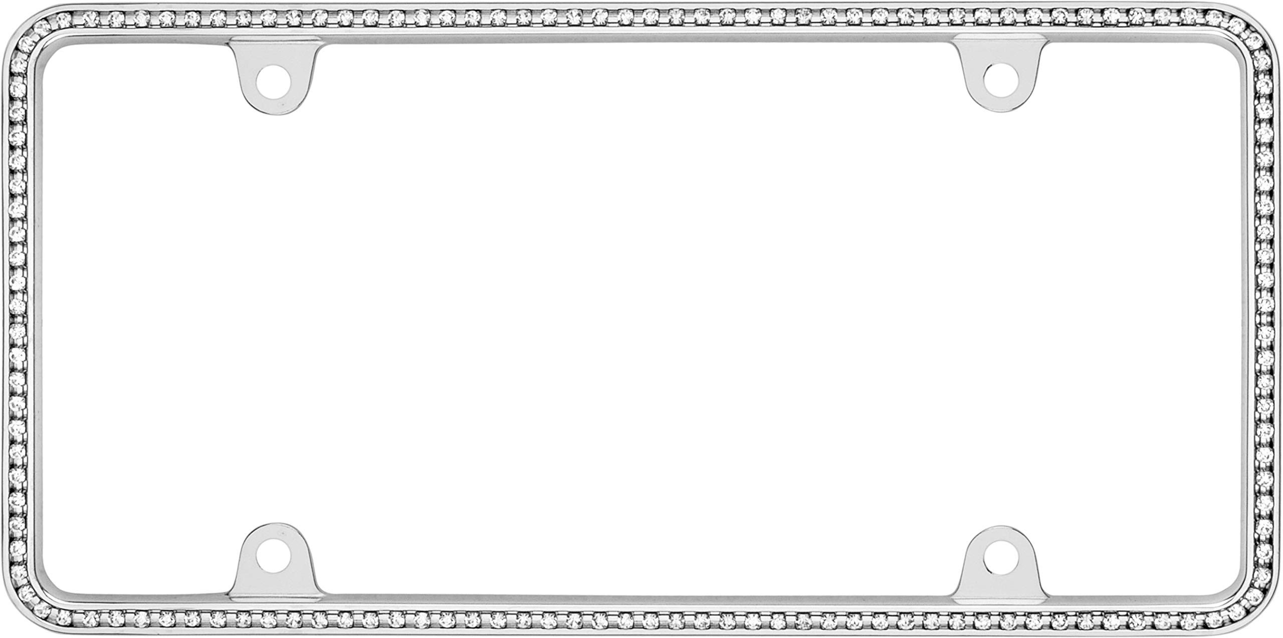 Cruiser Accessories 18130 Diamondesque License Plate Frame, Chrome/Clear