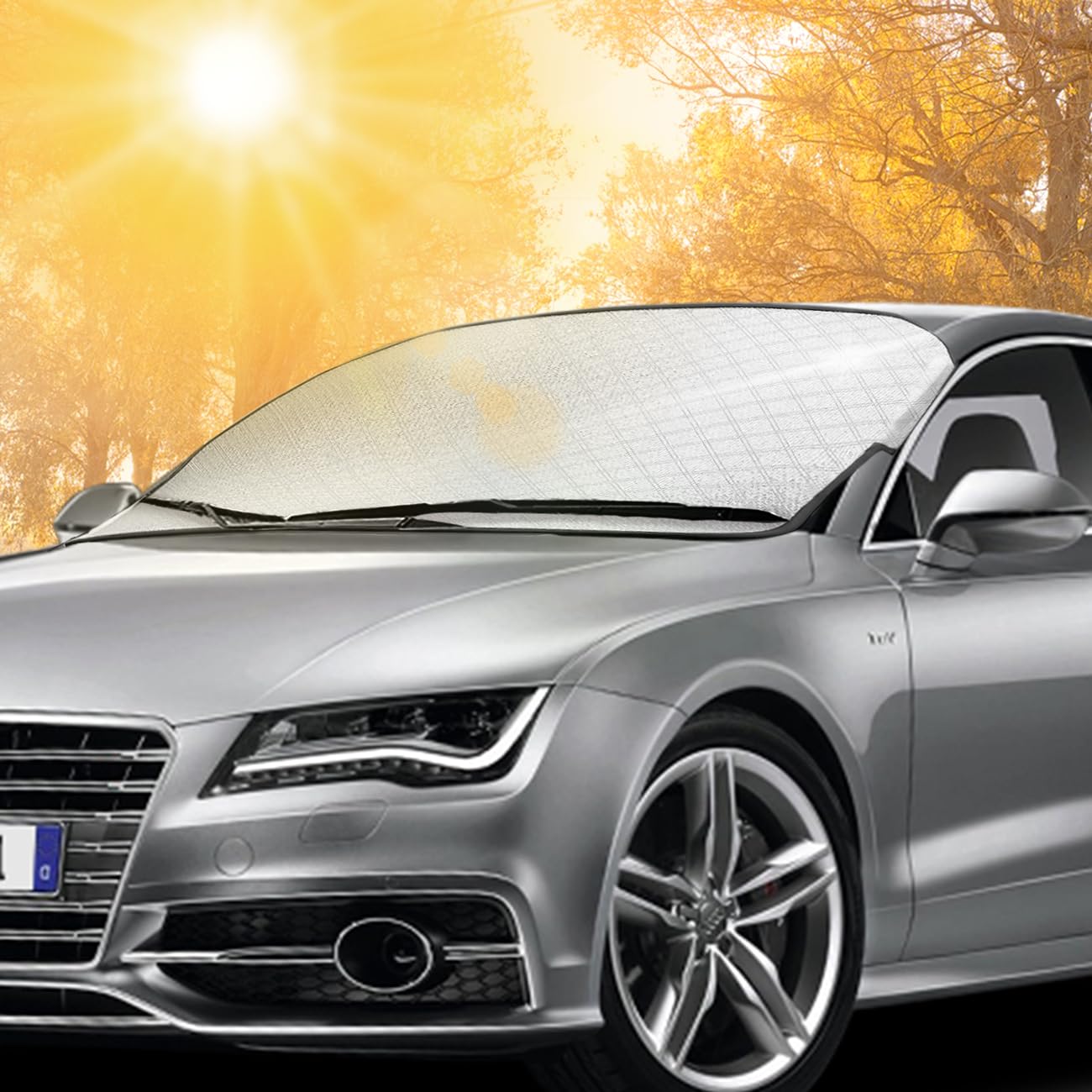 Frontscheibenabdeckung,Autoscheibenabdeckung, Ultra-Dick Auto Scheibenabdeckung Windschutzscheibe Abdeckung, Windschutzscheibe Abdeckung Faltbare, FüR Die Gegen Schnee, EIS, Frost, Staub, Sonne