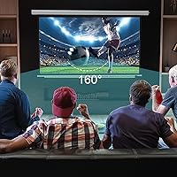 Vista 4 de YODOLLA 120" Projector Screen Motorized 16:9, 4K HD Pull Down Retractable Projection Screens Electric Automatic Wall Ceiling Movie Screen for Office