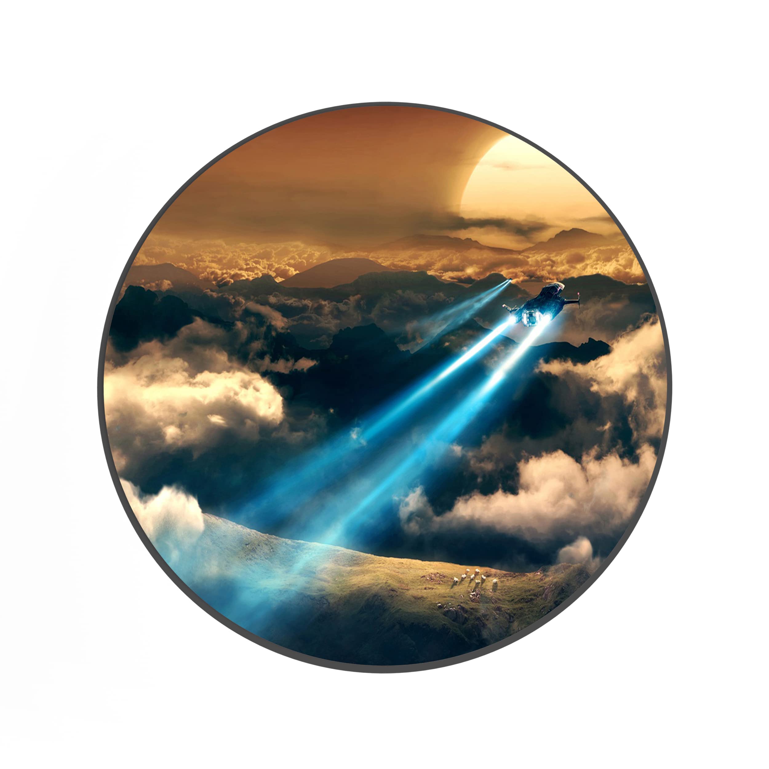 MeetYouAffection Sun Nature Round Non-Slip Rubber Mouse Pad for Laptop and Computer | (20cm x 20cm) (Nature 1)