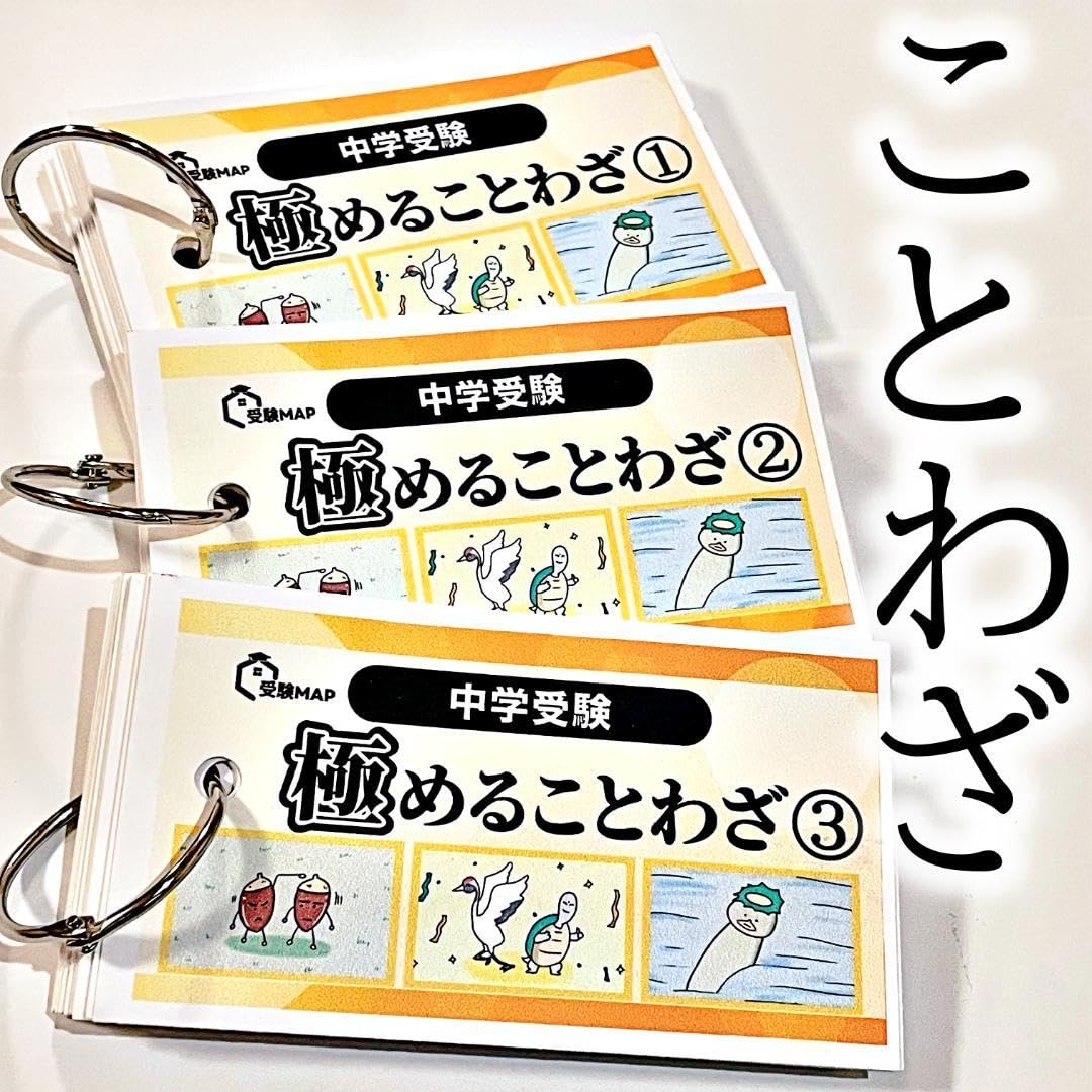 Amazon.co.jp: 中学受験 国語 ことわざ 暗記カード 言葉ナビ 