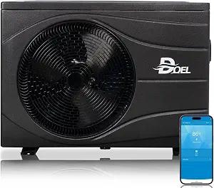 DOEL Swimming Pool Heat Pump, 72000 BTU, Full DC Inverter, WiFi Smart Control, for Pools up to 15,000 Gallons
