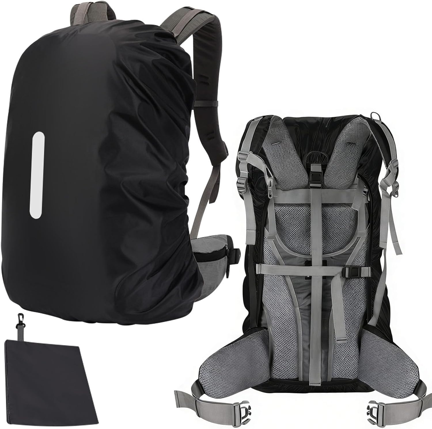 Waterproof Backpack Rain Cover, Ultralight Rucksack Rain Cover with Reflective Strip & Anti-Slip Cross Buckle Straps & Storage Pouch for Hiking Camping Outdoor Traveling Waterproof Backpack Rain Cover, Ultralight Rucksack Rain Cover with Reflective Strip & Anti-Slip Cross Buckle Straps & Storage Pouch for Hiking Camping Outdoor Traveling
